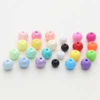 구멍뚫린 8mm 6mm 혼합색상 원형 칼라&파스텔톤 비즈 6종 (약15g) T5197