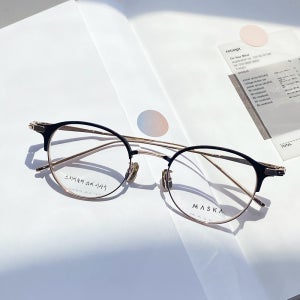 마스카 프리 디코드 N2 01B 블랙 골드 하금테 티타늄 안경