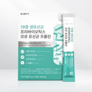바른 19종 생유산균 프리바이오틱스 모유 유산균 프롤린 2g x 100포