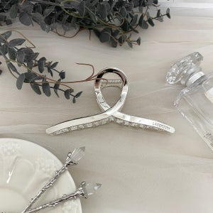 레이스룸 올림 긴 머리 헤어 집게핀 꼬임 메탈 은도금 대왕 폭 숱많은 빅사이즈 3세대 국산