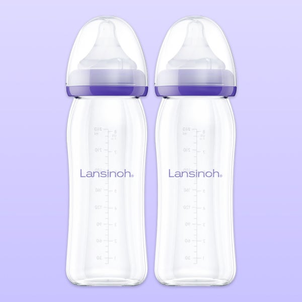 란시노 유리젖병 240ml 2P 신생아 아기(젖꼭지 M포함) 역류 방지 젖병