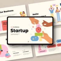 스타트업 일러스트 심플 파워포인트 PPT 템플릿 (사업계획서, 성장, Startup, 사업, 일러스트, 인포그래픽, 심플, 깔끔, 귀여운)