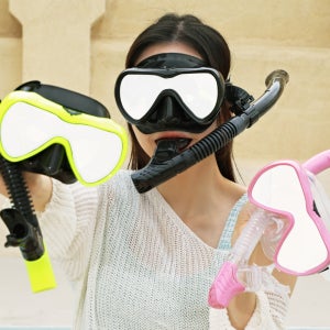 이치언리븐 스노쿨링 마스크 스노클 세트 물안경 장비 미러렌즈 자외선차단 안티선샤인