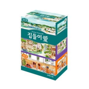 미용티슈 천연펄프 집들이애 각티슈 180매 3개입 x8팩 1박스