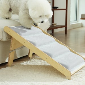 더플래 강아지 고양이 반려 동물 스텝 디딤 접이식 원목 펫 계단 4단형 37cm