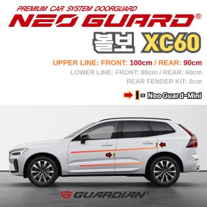 (좌/우 한 대분 세트) 볼보 XC60전용 차량용 도어가드 문콕방지가드 네오가드
