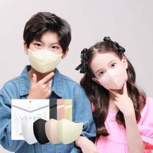 비움 디럭스 KF94 마스크 소형 어린이 키즈 새부리형 컬러 50매