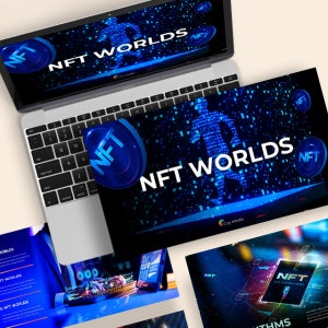 NFT World 파워포인트 PPT 템플릿 (가상현실, 보안, 기술, 금융, 경제, IT)