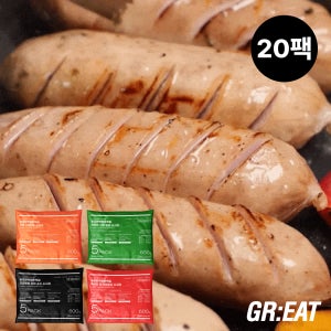 [20팩/40개]닭가슴살대체 식단관리 고단백 저지방 수제 흑돈 소세지 제주 완벽한돈백질
