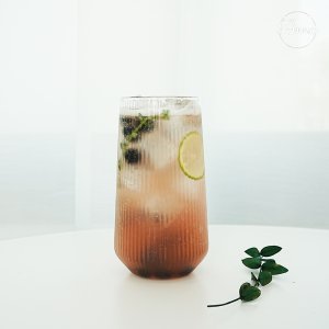 플리츠컵 유리컵 쥬스잔 에이드잔 470ml