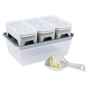 인콕 왕얼음틀 3종 + 컨테이너 + 스쿱 세트 크림베이지