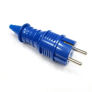 블루 컬러 접지 일자 플러그