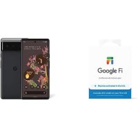 언락폰 자급제폰 Google Pixel 6-5G Android Phone - 256GB Stormy Black with Fi SIM Card Kit