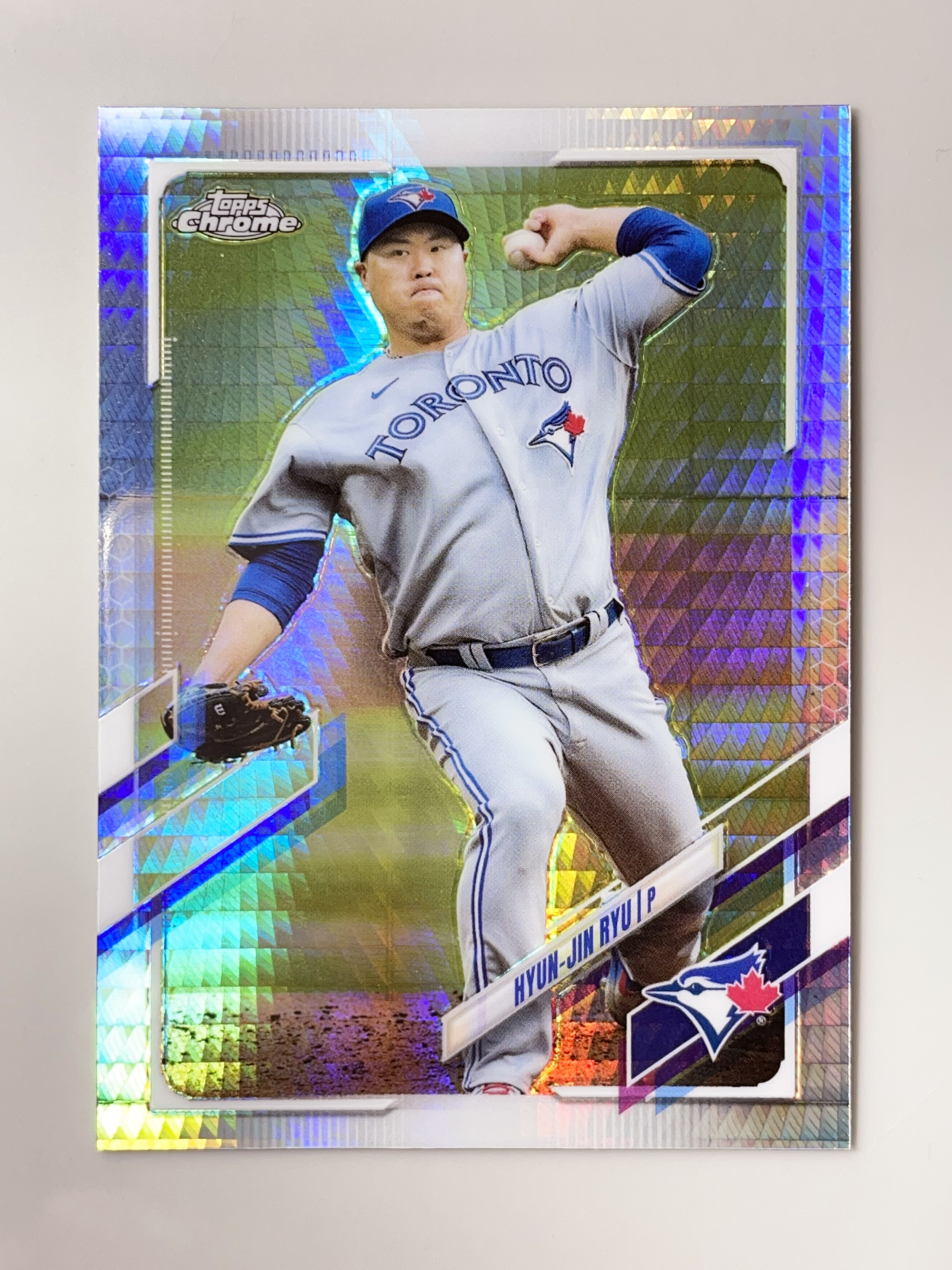 21 Topps Chrome 123 Prism Refractor 류현진