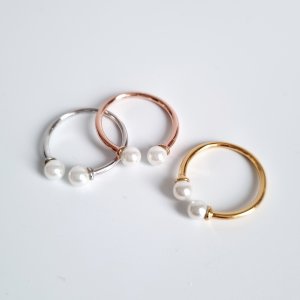925 silver 진주 오픈 링 16k도금