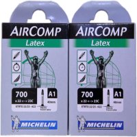 2개 세트 미쉐린 Michelin 라텍스 튜브 700C 불식 AIRCOMP Latex A1 [병행 수입품]