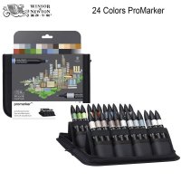 Winsor &amp; Newton 프로마커 디자인 드로잉 펜, 더블 팁, 24/48 색상