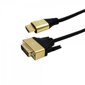 HDMI to DVI 케이블 골드메탈 듀얼모니터 연결선 3m, 1개