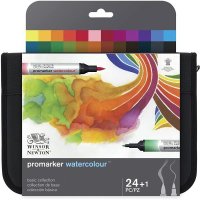 WINSOR &amp; NEWTON Professional Promarker 펜 6/12/24 색 양면 (둥근 발가락과 비스듬한) 드로잉 디자인 마커