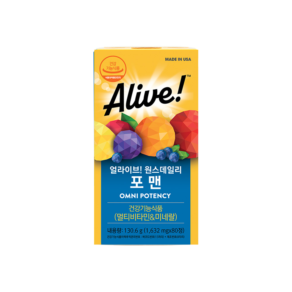 [80일분] 얼라이브 원스데일리 포맨 종합 멀티 남성 비타민 80정 1박스