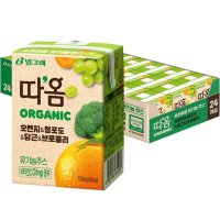 빙그레 따옴 유기농 주스 오렌지 청포도 당근 브로콜리 어른 아이 간식 존맛탱 입가심 120ml 24팩 1세트