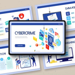 사이버 범죄 파워포인트 PPT 템플릿 (범죄, 온라인, 해커, 해킹, 피싱, 보이스피싱, 바이러스, 개인정보 침해, 도용, 불법사이트, 신상, 명의)