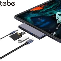 Tebe USB C 허브 C타입4K HDMI 호환 PD 3.5MM Aux 헤드폰 SDTF