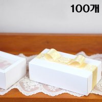 화이트 슬리브 떡상자 2구(1칸 5.5cm) 칸막이포함 - 100개 133x71x42