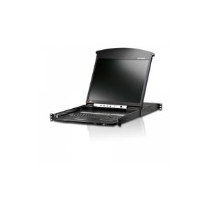 ATEN(에이텐) KL1516AIM 17인치 1-로컬/원격 공유 16포트 Cat 5 듀얼 레일 LCD KVM over IP 스위치 with 데이지 체인 포트