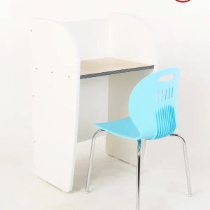 [인토스 가구] 하이그로시 낮은1010 칸막이 독서실 학원 랩책상 우드 화이트 640x460x1010 기본타공