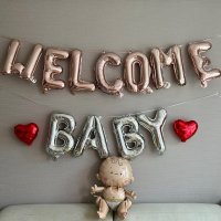 WELCOME BABY 웰컴베이비 이니셜 은박풍선가랜드