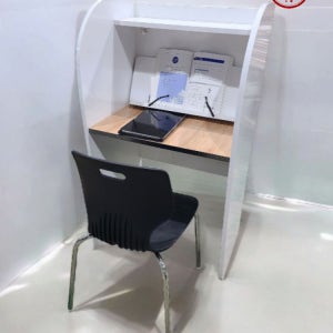 [인토스 가구]하이그로시 학원 랩책상 자습실 독서실 칸막이 우드 화이트 640x460x1210 기본타공