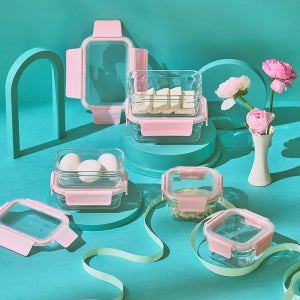 글라스락 퓨어 캔디핑크 16조 홈세트