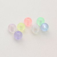 8mm 구멍뚫린 혼합색상 오로라펄 칼라 투명비즈 (약10g) T5206