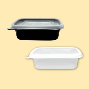 AJ 사각반죽용기 중 검정 600세트 일회용 미니죽용기 배달 포장