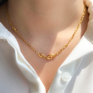 24k 순금 링크 체인 목걸이 여자 선물 11.25g+18k 잠금장식