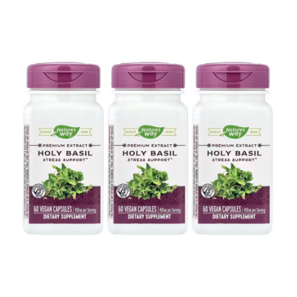 <b>네이쳐스웨이</b> 홀리 바질 바실 우루솔산 450 mg 60 베지 캡슐 x 3개