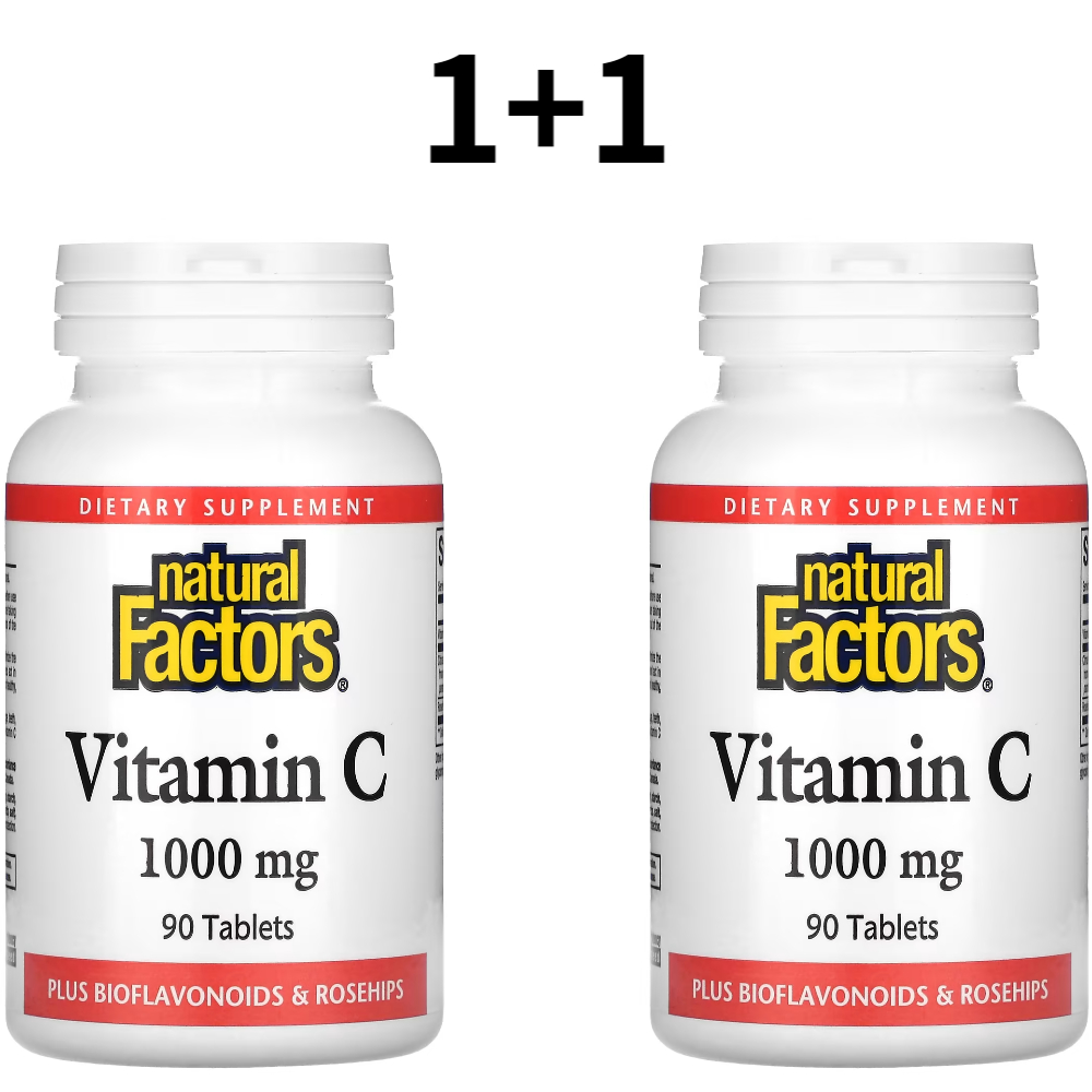 1+1내추럴팩터스 <b>비타민C플러스 로즈힙 1000mg</b> 90정 스테아린산 마그네슘