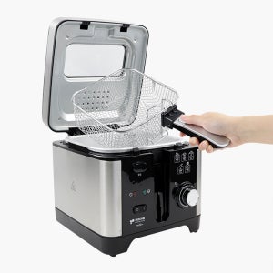 키친아트 가정용 튀김기 3L/분리형 바스켓 튀김통/스마트 필터 뚜껑 투명도어