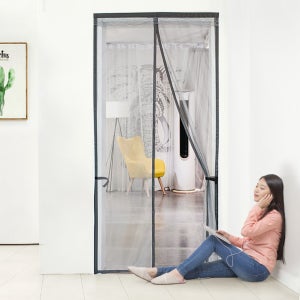 리빙피스 벨크로 문모기장 간편설치 모기차단 이중자석 간편모기장