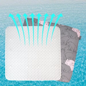 수지씨앤엘 시원한 메쉬 PVC통풍방석 북극곰 그레이(쿨방석+메쉬커버) 여름 에어