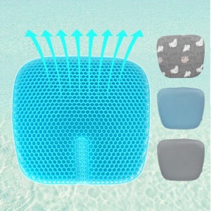 수지씨앤엘 시원한 메쉬 쿨젤리 통풍방석(쿨방석+메쉬커버) 벌집 실리콘 여름