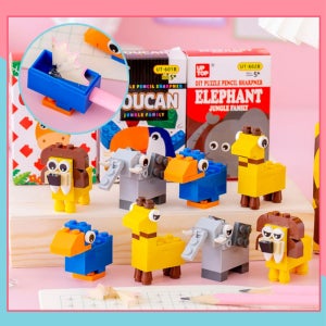 귀여운 동물 블럭 연필깎이 휴대용 미니연필깍이 휴대용 동물모양 애니멀