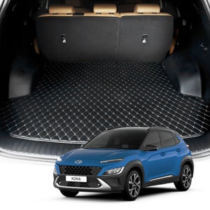 가온 현대 코나 고급 퀼팅 가죽 트렁크매트 바닥형 차박용품 HT174