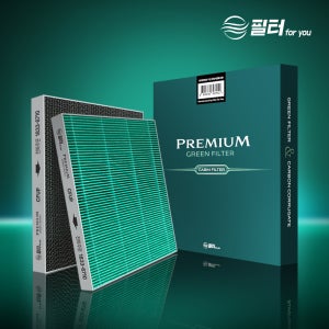 [호환] 1+1 차량용 자동차 에어컨 필터포유 그린 프리미엄 초미세먼지 냄새 제거 CFUP007
