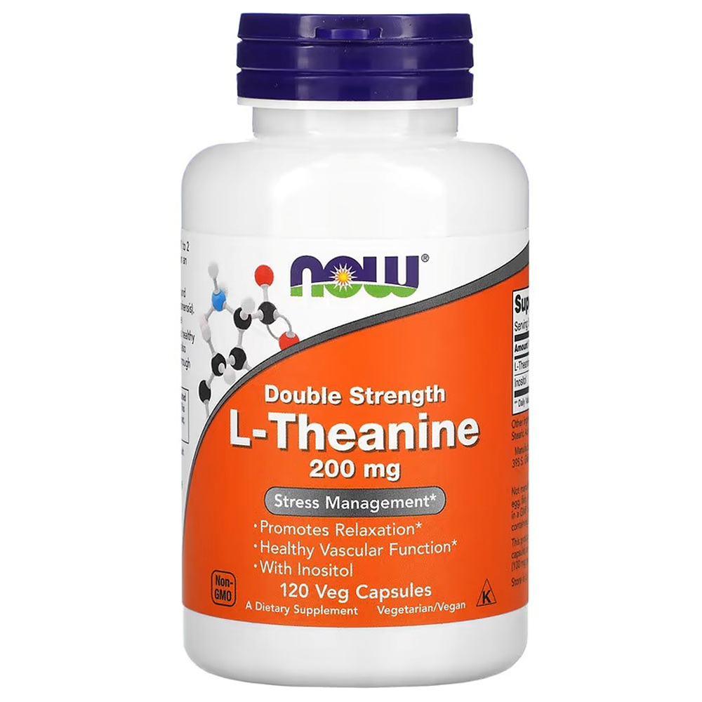 <b>나우푸드</b> L<b>테아닌</b> 200mg 120정 베지 캡슐 L-<b>Theanine</b>
