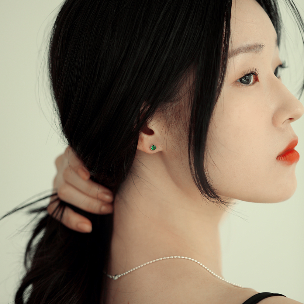 앙즈로 925실버 탄생석 귀걸이