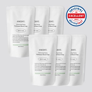 에이센트 버블 핸드워시 리필 파우치 200ml 6개입 손세정제 그린에어리 거품비누 핸드솝