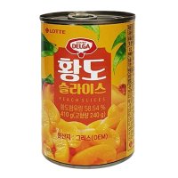 롯데푸드 델가 황도 슬라이스 410g 복숭아 통조림 캔 과일