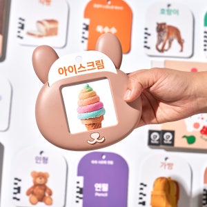 (GIFT 펠트바구니) 말문이 폭발하는 베이비세즈 실사 낱말카드 180장+말하기토끼 (돌 아기 장난감 플래시카드)